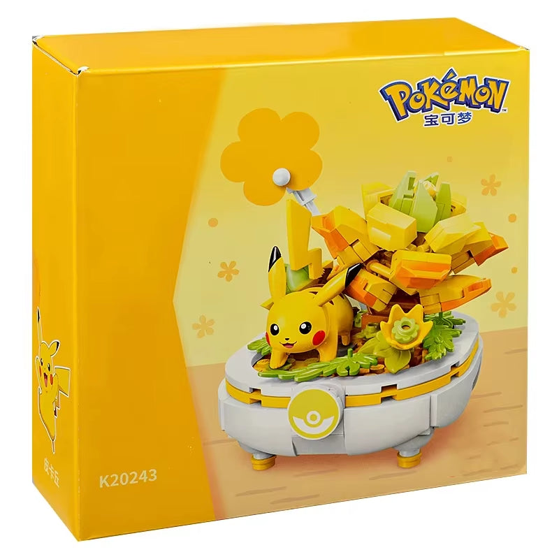 Pokémon Series Building Blocks Pikachu Psyduck Pogaman Cartoon Scene Model Bricks Collection Ornaments Kids Toys Holiday Gifts