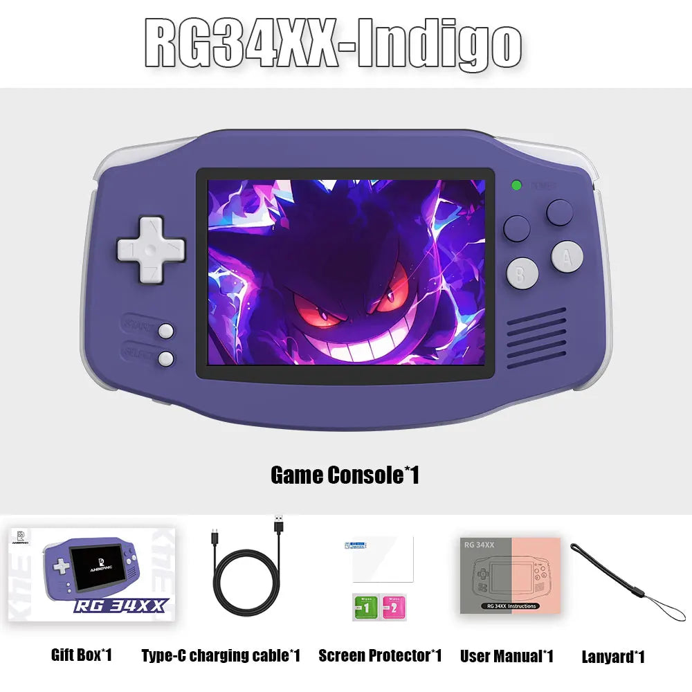 RG34XX 64Bit Retro Handheld Game Player 3.4-Inch IPS Screen Hd-Support TV Portable Game Console 3500Mah Streaming Gift