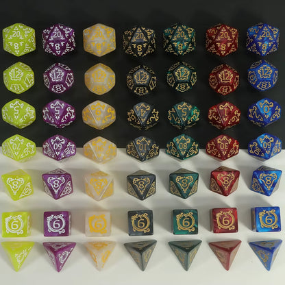 DND Dice Set, 7Pcs Polyhedral Dice Marble Effect for D&D Role Playing Game, Club Party DND RPG Board Game Accessories