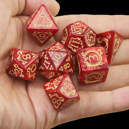 DND Dice Set, 7Pcs Polyhedral Dice Marble Effect for D&D Role Playing Game, Club Party DND RPG Board Game Accessories