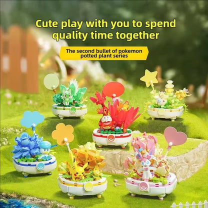 Pokémon Series Building Blocks Pikachu Psyduck Pogaman Cartoon Scene Model Bricks Collection Ornaments Kids Toys Holiday Gifts