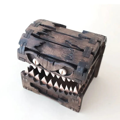 In Stock Dungeons & Dragons Game Figures Wooden Mimic Figure Dnd Creative Monster Treasure Chest Figurine Box Halloween Toy Gift