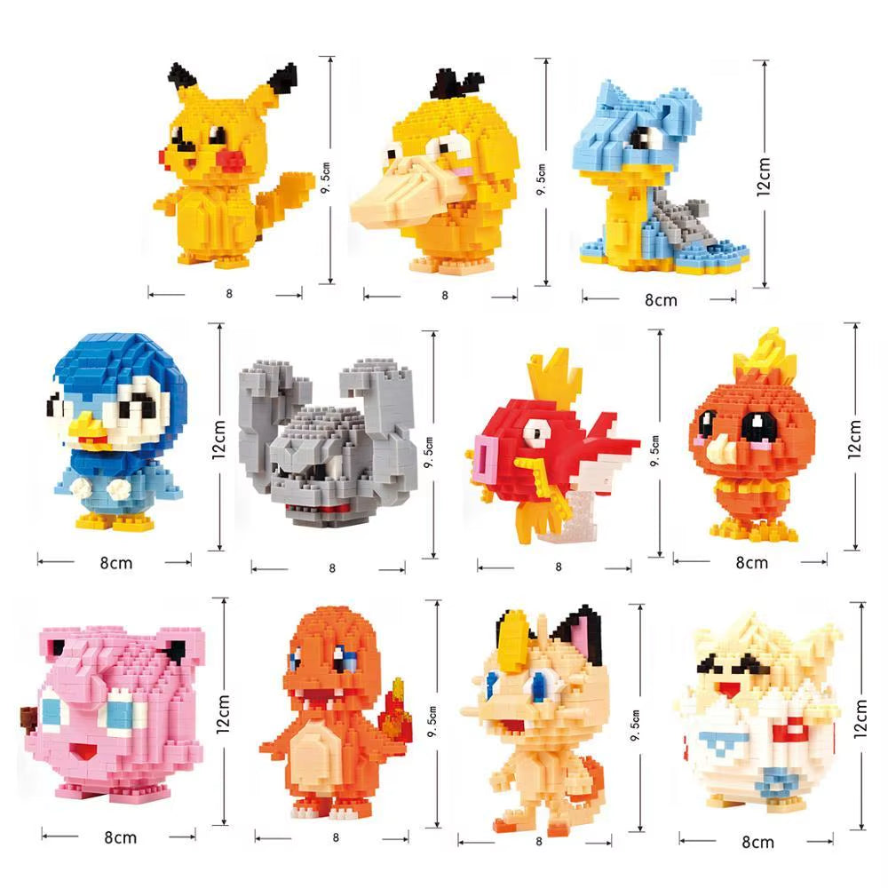34 New Style Pokémon Mini Building Blocks Cartoon Pikachu Animal Model Educational Game Graphic Pokémon Toy