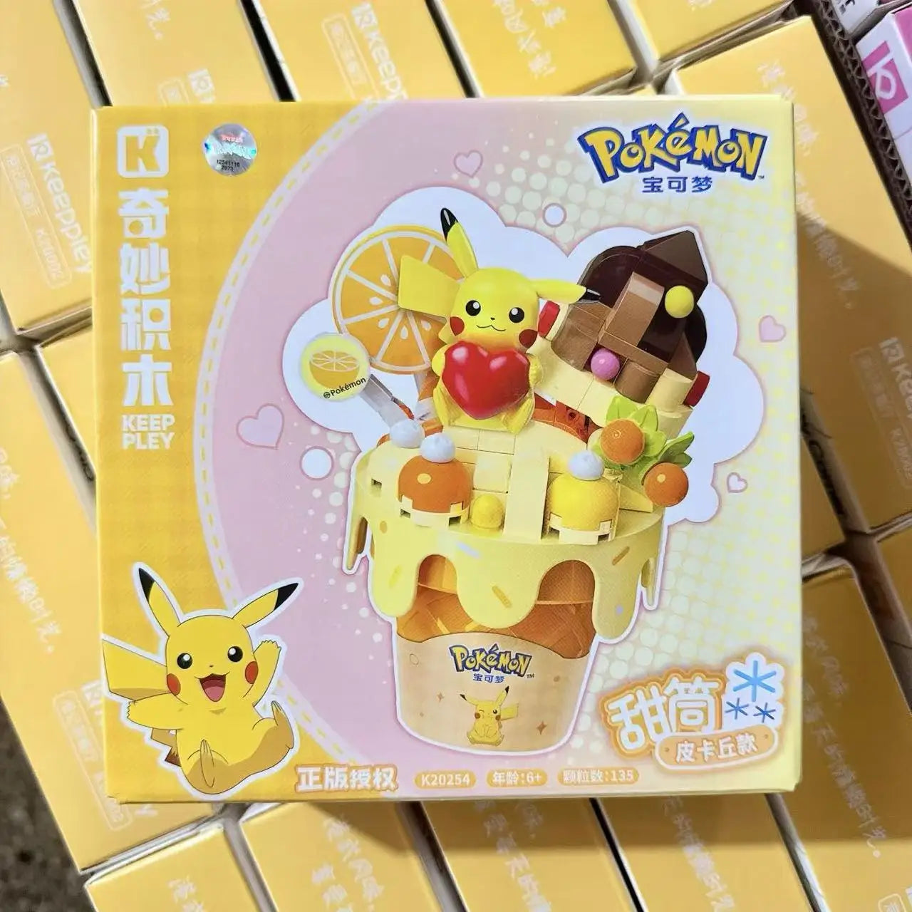 New Original Pokemon Ice Cream Themed Building Block Toys Pikachu Bulbasaur Charmander Eevee Cartoon Model Figure Toys Kids Gift
