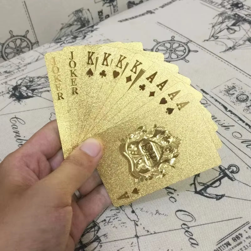 24K Gold Foil Playing Cards Deck - Perfect for Poker, Practical Jokes & Party Gifts Christmas Halloween Thanksgiving Gift